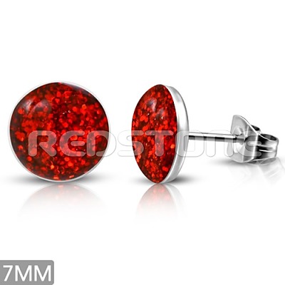 Oceľové náušnice s trblietkami SS1025